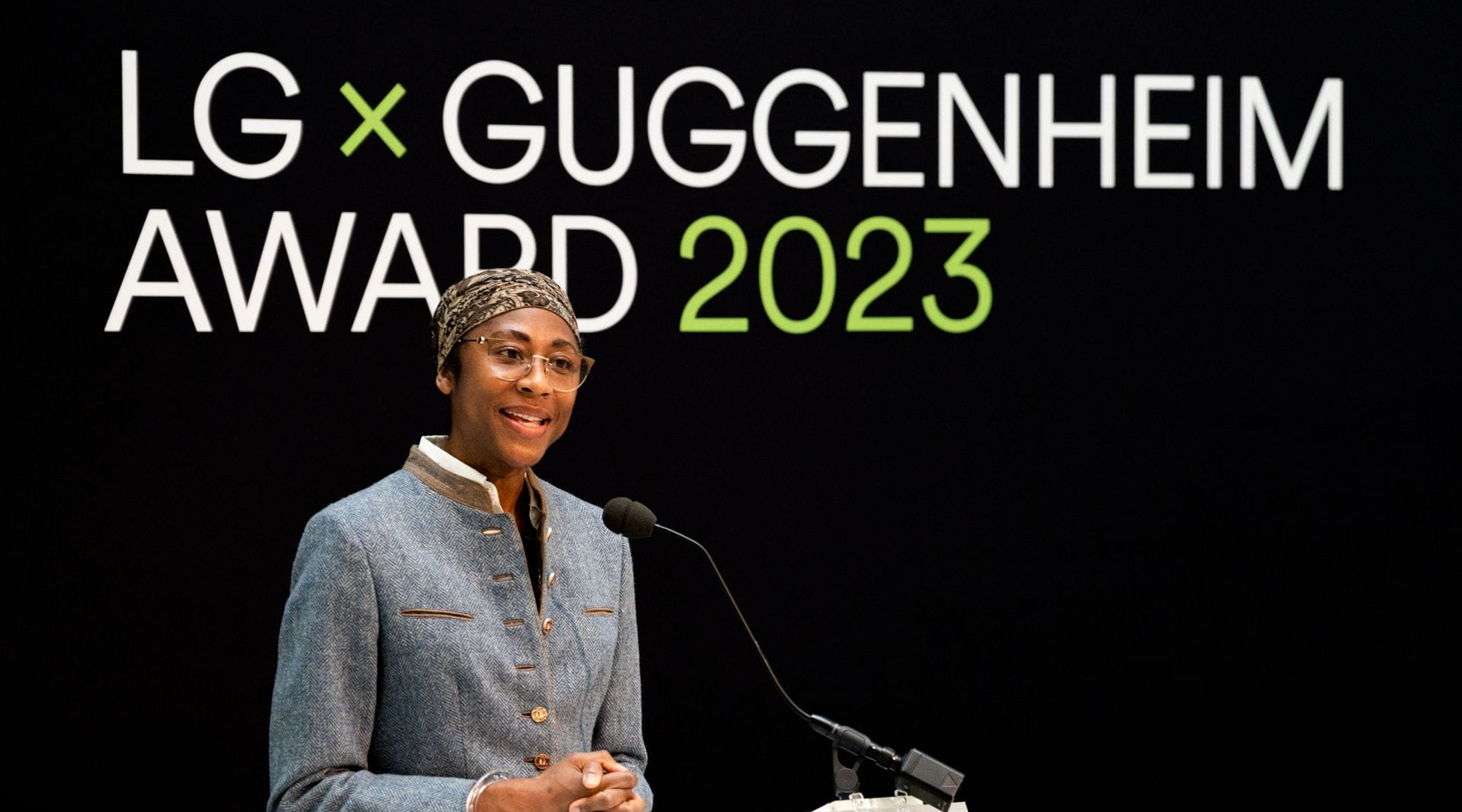 Naomi Beckwith, deputy director of Guggenheim announcing 2023 LG Guggenheim Award recipient 