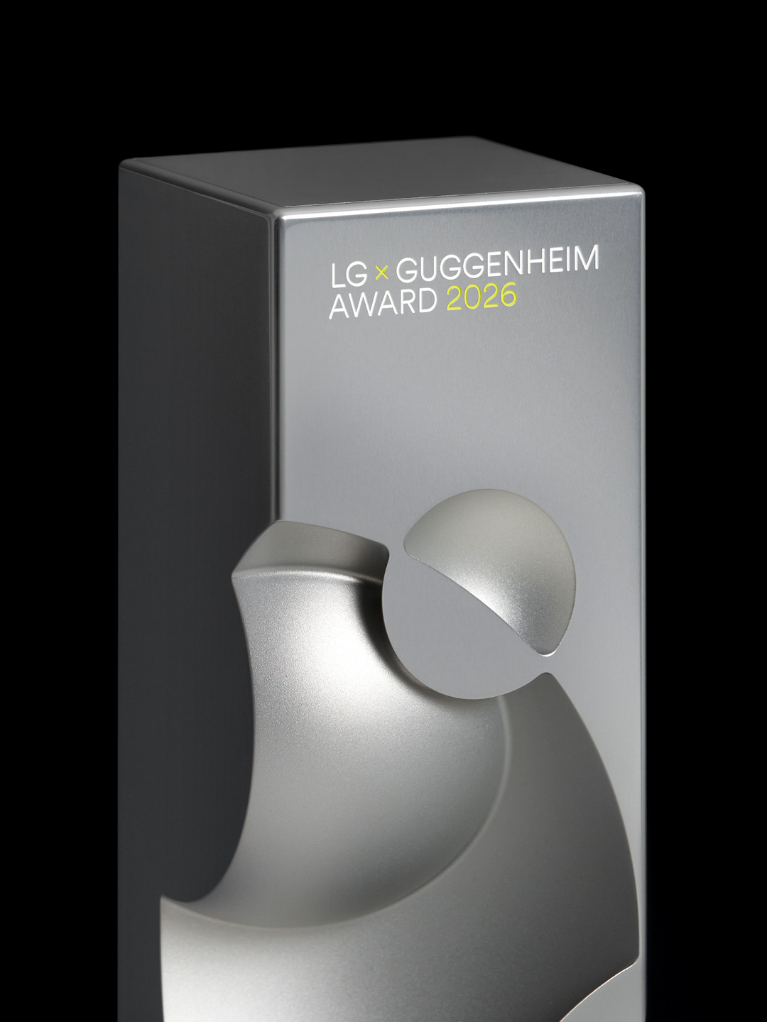 Upper detail of the 2026 LG Guggenheim Award trophy