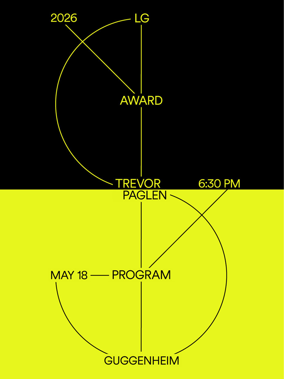 Visual identity for Trevor Paglen’s public program as the 2026 LG Guggenheim Award recipient