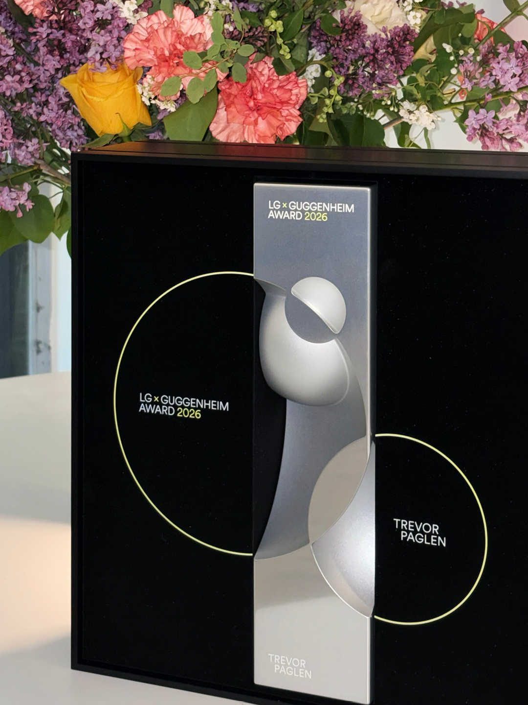 LG Guggenheim Award trophy displayed at the public program reception