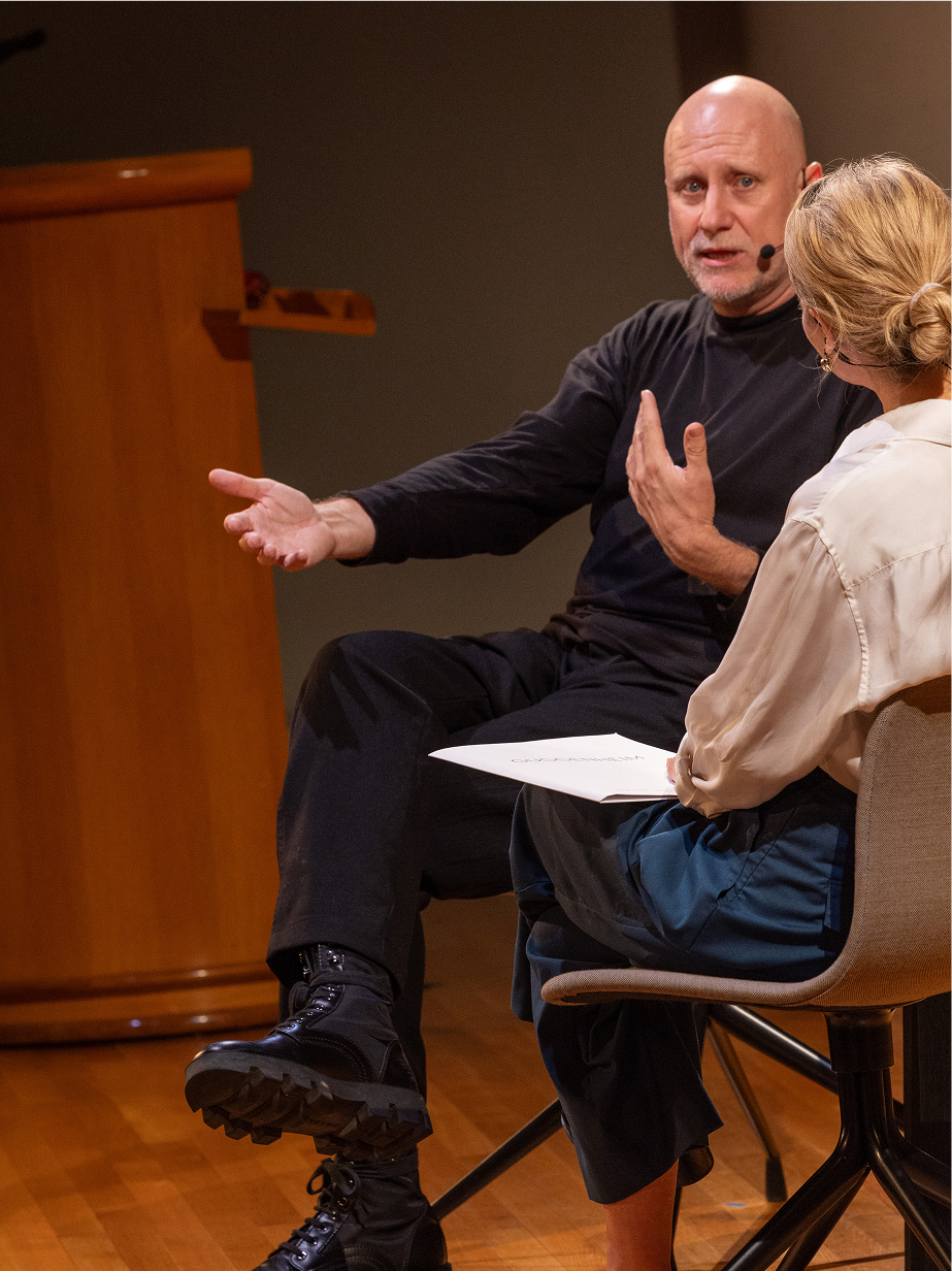 Trevor Paglen answering an audience question at the 2026 LG Guggenheim Award public program
