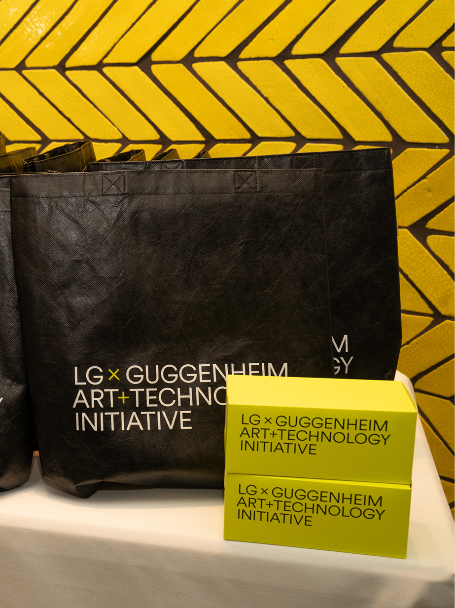 LG Guggenheim Art and Technology Initiative commemorative gifts provided to attendees at the public program reception
