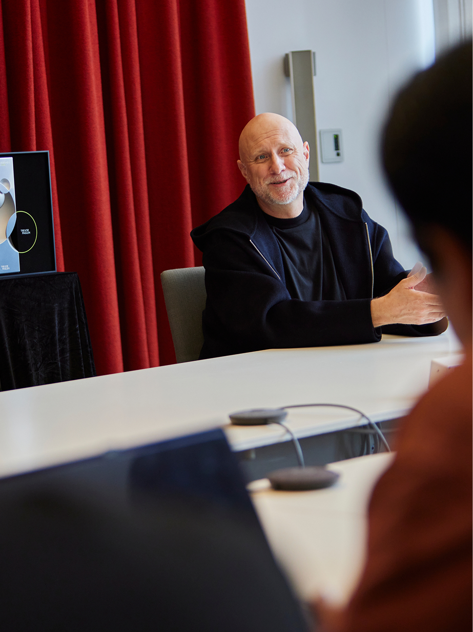Trevor Paglen, 2026 LG Guggenheim Award recipient, during a media interview at the Guggenheim Museum in New York