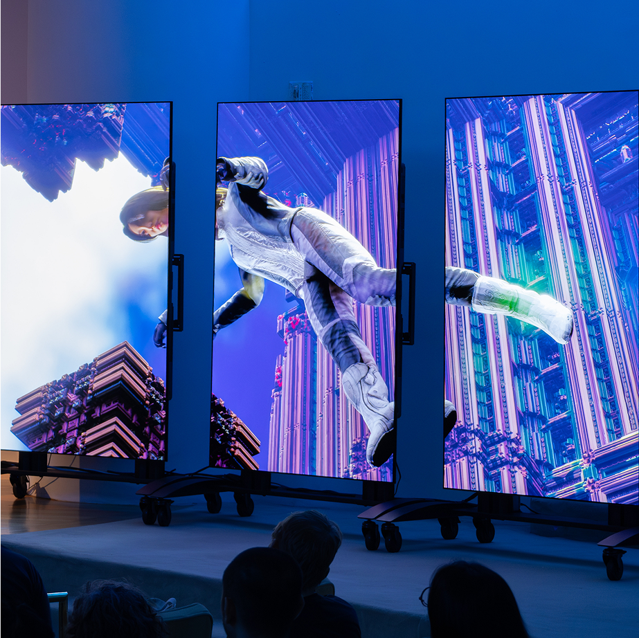 Ayoung Kim's Delivery Dancer Series comes to life through 77-inch LG OLED evo
